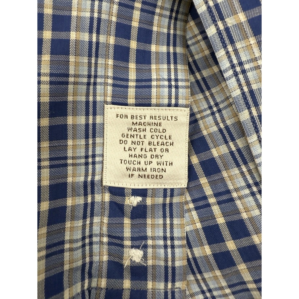 Peter Millar Collection Blue Plaid Long Sleeve Button Front Shirt Mens Size L - Picture 5 of 11